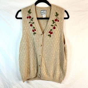 Pendleton linen floral embroidered sweater vest